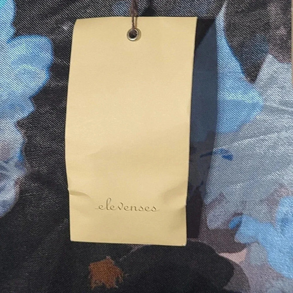 Anthropologie Elevenses The Brighton Pants Women's 0 Blue Gray Satin Wide Leg - Picture 7 of 7